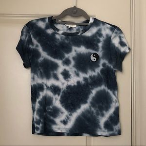 Tie Dye Cropped Tee w/ Ying Yang